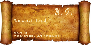 Marozsi Izsó névjegykártya